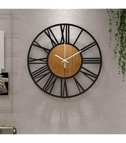 LATENO Horloge Murale Silencieuse 20 Cm Noire - À Poser Ou Suspendre, Design Classique Moderne