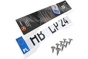 L & P CAR DESIGN 2x Uchwyt tablicy rejestracyjnej - trwały i bezpieczny - 8 śrub - biały połysk - 520x110 mm - Ramka do tablic rejestracyjnych - pasuje do każdego samochodu - dla polskich tablic PL - uniwersalny