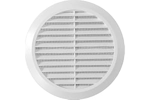 Vent Systems 100 – 150 mm – Color blanco – Cubierta de ventilación – Rejilla de ventilación redonda – Cubierta de parrilla – Protección contra insectos integrada – para baño, oficina en casa, cocina.