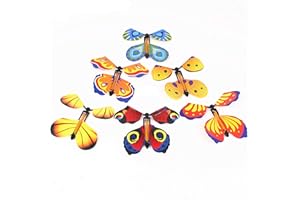TOPWAYS 6 Pieces Magic Flying Butterfly Card, Clockwork Butterfly lFapping Card Flying Glider, Birthday Anniversary Wedding Card Surprise Toy Gift Card (Random Color)