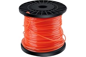 OMECO Mähfaden Trimmerfäden 2,4mm Rasentrimmer Ersatzfaden Trimmer Freischneider Faden für Motorsense Park Garden Rasen Gras Star Form Orange Nylonfaden 100m Rot