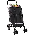 Hoppa 74L Lightweight Foldable Shopping Trolley on – Hard-Wearing Trolley Cart - Storage Trolly on – Sturdy 6 Wheels Collapsable Grocery Trolley Cart on Wheels (ST101-26)