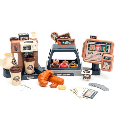New Classic Toys Machine à Café En Bois – Set Complet Pour Jeux D'Imitation Enfants Dès 3 Ans