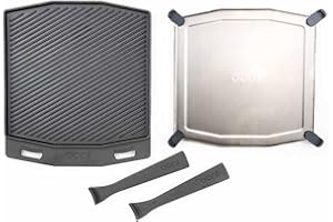Ooni Grizzler double face – Poêle en fonte réversible pour grillades, cuisson au four et BBQ, résistante et durable