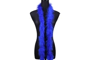 WANRUIDA Boa de plumas Azul joya de marabú esponjoso de 20g，aprox. 180 cm, para manualidades, bodas, fiestas, decoración de árboles de Navidad，carnaval, fiesta temática