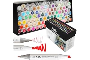 hhhouu 100 Set di Pennarelli Colorati, Marcatori Pennarelli Punta Doppia per Bambini, Artisti, Studenti Disegni e Illustrazioni, Schizzi Art Sketch MH-100W