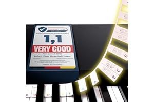 Belfort Nakładki na nuty fortepianowe dla początkujących – kolorowe – zdejmowane silikonowe napisy na klawiaturze + eBook (nie są potrzebne naklejki na fortepian), akcesoria fortepianowe na 88 i 61