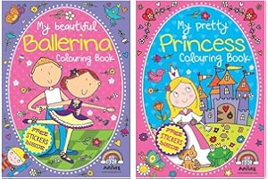 Anila's - My Beautiful Ballerina & My Pretty Princess Colouring Books - Set of 2