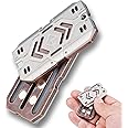 DjuiinoStar Premium Fidget Slider, Multiple Ways to Play, Addictive EDC Toy, Stress Relief Gift for Fidget Fans, Fidget Clicker, CNC Machined Titanium & Copper Toy for Adults DFS-08
