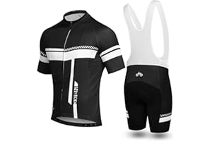 INBIKE Maillot de Cyclisme et Cuissard Homme Gel Rembourré Tenue Cycliste Respirant Manche Courte Jersey Séchage Rapide pour VTT Velo de Route