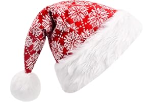 PAGEZOL Christmas Hats Adults, Christmas Knitted Hat, Xmas Holiday Hat with Pompom, Christmas Fancy Dress Accessories, Christmas Party Decorations, Christmas Party Hats for Men and Women