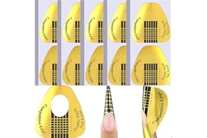 ILLUVA 200 pièces Chablon Papier pour Gel Nails Art, Auto-Adhésif Ongles Forme pour Ongle Gel Construction, Autocollants Modèles pour extension d'ongle acrylique gel UV extension d'ongle