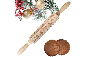 XiXiRan - Mattarello natalizio in rilievo, con motivo natalizio, per pasta, XiXiRan - Mattarello natalizio in rilievo, con motivo natalizio, per pasta, legno, motivo natalizio,