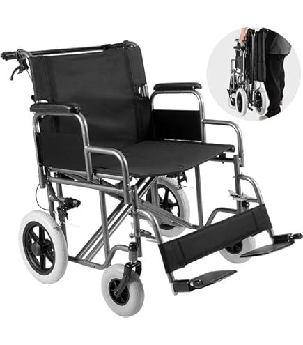 U-GO Atlas Heavy Duty Bariatric Folding Transit Wheelchair With Steel - View #2