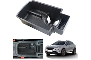 GAFAT Seat Leon MK4 | Cuprα Formentor 2020-2024 2025 Caja de Almacenamiento de Apoyabrazos, Nuevo Seat Leon 4 KL ST FR Formentor VZ Facelift Bandeja Reposabrazos Consola Central Organizador (Negro 2)