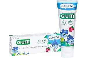 Gum Junior Kids Toothpaste - 6+ Years - Tutti Frutti Flavour - Natural - SLS, Paraben Free - With Fluoride - Prevents Cavities - Strengthens Enamel - Maximum Caries Protection- 50ML