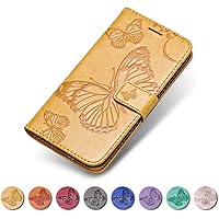 KKEIKO Moto G5S Hülle, Moto G5S Leder Handyhülle Schutzhülle, Schmetterling Muster Stoßsichere Lederhülle Brieftasche…