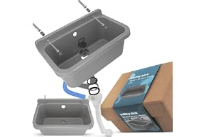 Tvättställ Industriell Diskbänk Handfat Tvättställsbassäng Tvättränna Externa 55x34x21cm Grå Kommersiellt Trädgård Garage Källare Verkstad Tvättstuga Utomhus