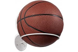 Set of 4 Black Metal Wall-Mounted Sports Ball Holder Display Rack/Basket Ball/Football/Volley Ball Storage (Black)