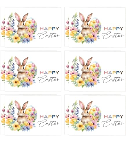 Tenare Kit Biglietti Di Pasqua Per Bambini - 20 Biglietti + 20 Buste + Adesivi E Stencil - Attività Creativa Fai-da-te
