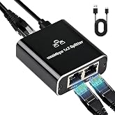 Ethernet Switch 1 to 2, RJ45 Ethernet Switch 2 Ports 1000Mbps Network | Ethernet Adapter 2 Ports LAN Splitter Cable Cat5/5e/6