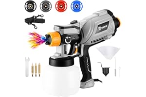 Paint Sprayer for Walls and Ceilings 1000W: 1200ml DEKOPRO HVLP Fence Spray Paint Gun with High Capacity Container,Easy to Clean,for House Painting,Furniture,Cabinets, Walls, Door, Garden Chairs etc