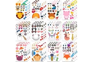 SUN AWESOME 36 hojas pegatinas infantiles niños stickers Hacer una cara de animal