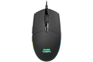 Mars Gaming MMG, Ratón Gaming Compacto 3200 dpi RGB Flow, Switches Mecánicos HUANO, Diseño Ligero Antideslizante, 6 Botones, Windows, Linux, Mac, PS4, PS5, Xbox One, Xbox Series X-S, Negro
