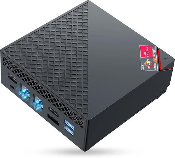 NiPoGi AM06 PRO Mini PC АMD Ryzen 7 7730U(Besser als i7-1255U/R5 5730U, 8C/16T, bis zu 4,5 GHz), 32 GB DDR4 1 TB M.2 SSD Mini Desktop Computer W-11 Pro für Büro/Schule, Dual-LAN, HDMI, WiFi 6, BT 5.2. - 1