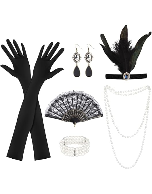 JUKOTA Boa De Plumas Negra – 1 Pieza De 200 Cm Para Disfraces, Carnaval, Fiesta Flapper Años 20, Accesorio De Teatro Y Decoración