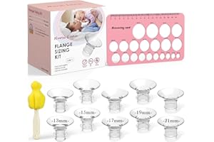 Nursi Luna Flange Sizing Kit 3 in 1 with 10PCS Flange Inserts 13/15/17/19/21mm, Silicone Flanges Insert Kit for 24mm Electric Breast Pump, Pumping Breastfeeding Essentials Kit for New Mom