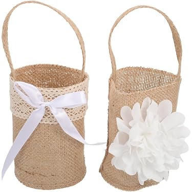 ATAILOVE Bloemenmeisjesmand – Ivoor Met Parelhandvat, Satijn Met Strikjes – Perfect Voor Bruiloften, Feestjes En Romantische Loopbruggen (ca. 13 Cm Doorsnede)