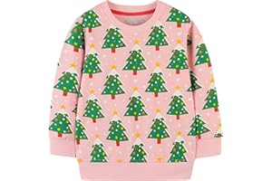EULLA Kinder Mädchen Jungen Weihnacht Pullover Sweatshirt Weihnachtsoutfit Weihnachtspuli Christmas Xmas Rentier Weihnachtsmann Weihnachtskleidung 92 98 104 110 116 122