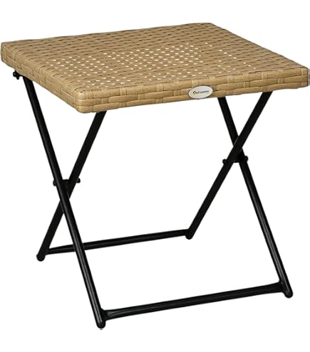 SKLUM Tavolo da Giardino Quadrato Pieghevole in Legno di Acacia (60x60
