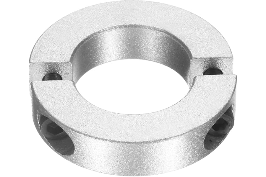 sourcing map Double Split Shaft Collar, 20mm Bore Two Piece Clamping Collar 35mm OD 8mm Thickness, Aluminum Alloy Set Screw Split Collar