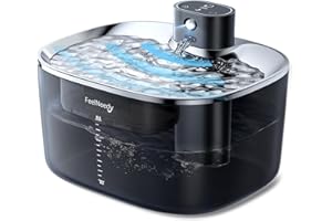FEELNEEDY 4L Fontanella per Gatti senza Fili, Fontana per Gatti con Sensore di Movimento, 4000mAh Ricaricabile Batteria, Acciaio Vassoio per Bere