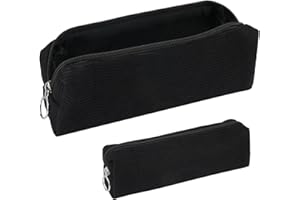 HOPTON Cute Pencil Case, Corduroy Aesthetic Pencil Case for Girls Boys, Pen Pouch, Pencilcase，Simple Stationery Pen Case, Makeup Bag, Portable Pencil Pouch, Pencil Cases for Women Teenage College Exams