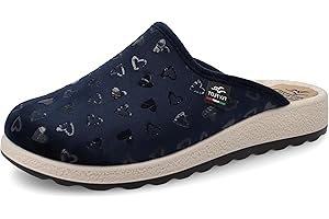 Fly Flot Ciabatta Donna Invernale in Ciniglia con Cuoricini, Sottopiede Antishock, Sandali