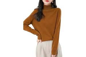 Chanyarn Femme 100% Lain Merino Col Roulé Pull Première Ligne Prêt à Porter Manches Longues sans Couture Tricot Pull