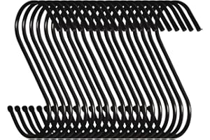 Baoswi 20 Stück robuste S-Haken 9 cm S-förmige Haken zum Aufhängen, große Kleiderbügel für Küche, Bad, Schlafzimmer und Büro (schwarz)