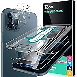 TOCOL 5 Pack Compatible with iPhone 12 Pro Max 5G 6.7 inch, 3 Pack Screen Protector Tempered Glass and 2 Pack Camera Lens Pro