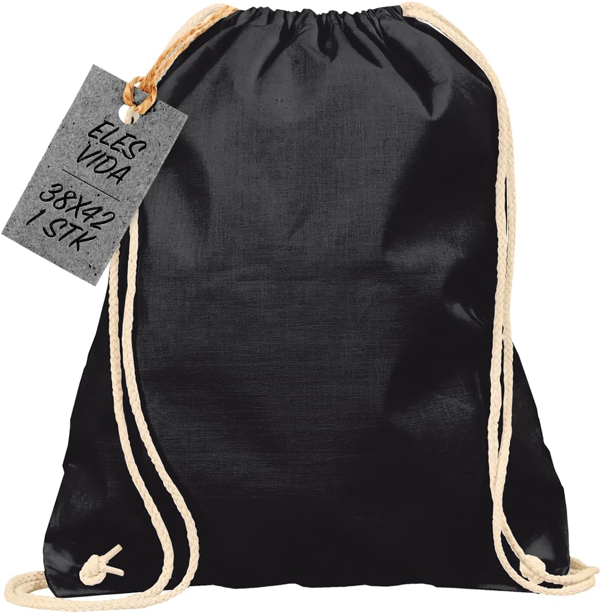Sacs de Gym en Coton Naturel, Sac de Sport Sac à Dos en Tissu Sac en Toile Sac en Toile de Jute certifié Oeko-Tex