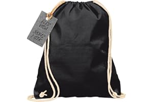 ‎ELES VIDA ELES VIDA Baumwoll Turnbeutel 1 Stück 38 x 42 cm Sportbeutel - Rucksack Stofftasche Bag, Beutel, Baumwollbeutel, Jutebeutel Oeko-TEX® geprüft Stoffbeutel Damen & Herren, Kinder Gym Sack zum bemalen