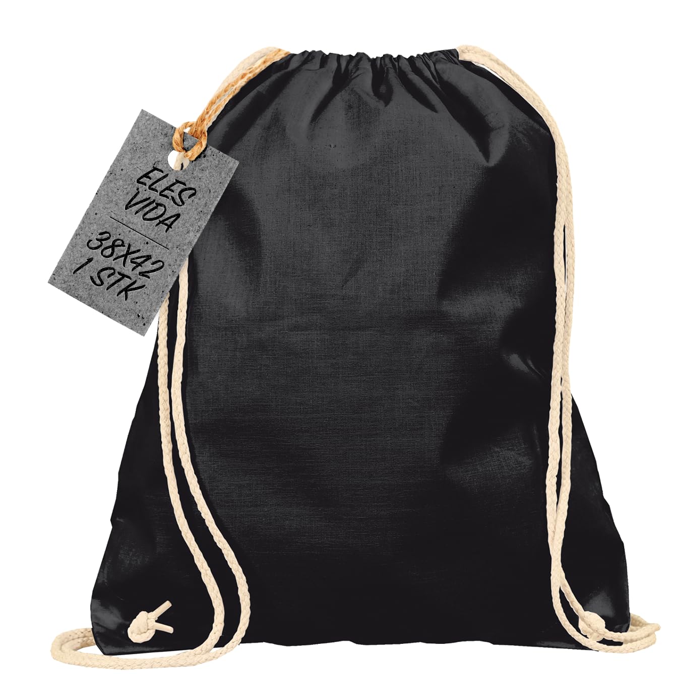 ELES VIDA Katoenen tas, sporttas, rugzak, stoffen tas, gymtas, tas, jute tas, Oeko-Tex®-gecertificeerd, boodschappentas, gymtas om te beschilderen