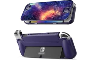 Fintie Etui z klapką do modelu Nintendo Switch OLED - [bezpieczne dla ekranu] smukła ochronna miękka obudowa TPU z magnetycznie zdejmowaną przednią pokrywą i ergonomicznym uchwytem do przełącznika