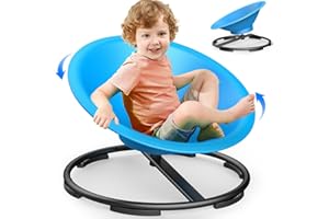 TERRAMUS Large Sensory Spinning Chair, 360° Swivel Chair for Toddler, Spin Seats for Autistic Children,Kids Balance Toys,Autism ADHD Seat,Play Equipment Relief Motion Sickness for Boys Girls (Blue)