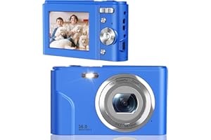 FamBrow Digital Camera, Vlogging Camera FHD 1080P 36MP Compact Camera 16X Digital Zoom, 2.4 inch Mini Kids Camera, Portable Mini Camera for Kids, Photography Beginners,Teens-Pearl Blue