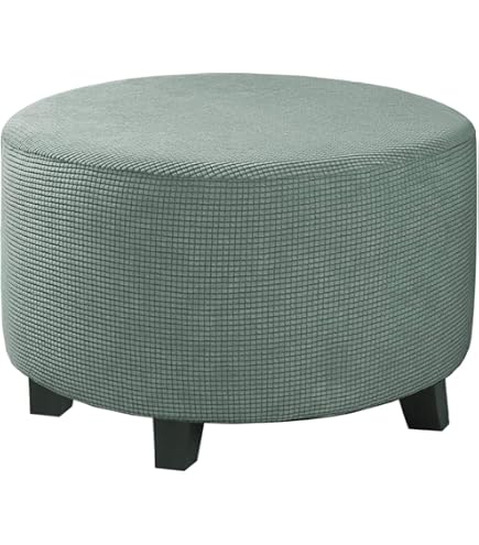 Housse Pouf Rond Extensible 50x50cm - Jacquard Polyester Avec Fond élastique Pour Ottoman (#13)