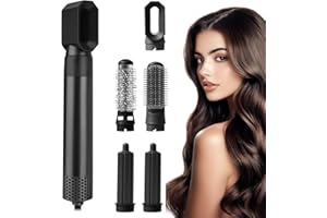 Anluomania Warmluftbürste Set, Rundbürstenföhn, Professioneller Haarstyler, Föhnbürste, mit Haartrockner, Rundbürste, Lockenstab Automatisch, Glättbürste, für Alle Haartypen, Trocknen, Glätten, Locken