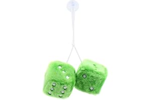 ShawFly Car Hanging Furry Dice, Paar hängende Paare Auto Anhänger mit Punkten für Auto Innenschmuck Dekoration, Innenwand, Kühlschrank Oberfläche ， Mehrere Farben zur Auswahl (Grün)